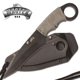 Tactical Defense Neck Boot Knife Tanto with Sheath (Option: Gray Paracord Wrapped Handle)