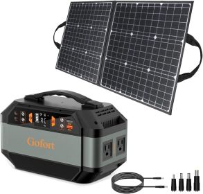 GOFORT 330W Portable Power Station;  299Wh Solar Generator Backup Power Compatible with 100W 18V Portable Solar Panel;  Foldable Solar Charger with US