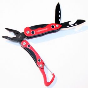 3" Red Multi Tool With 2 Folding Blades & Belt Clip