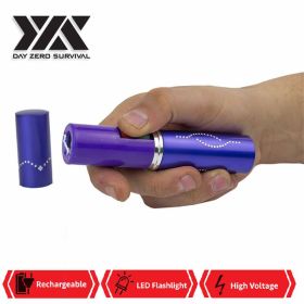 DZS Lipstick 2.5 Million Volt Discrete Stun Gun With LED Light (Color: Purple)